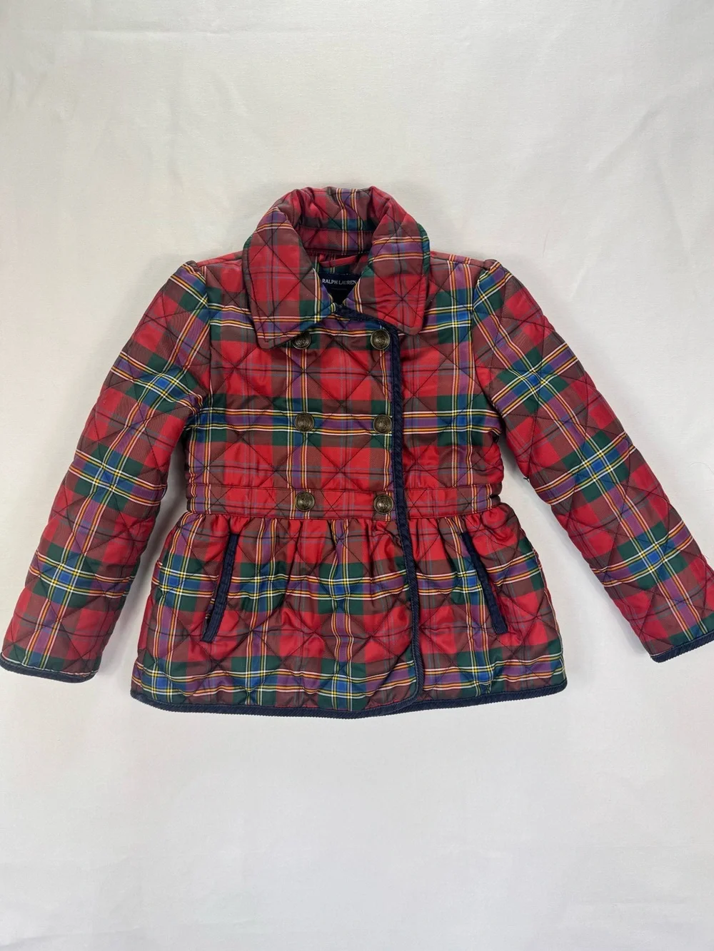 Ralph Lauren Red Plaid Quilted Coat gingham holiday tartan down fill plaid